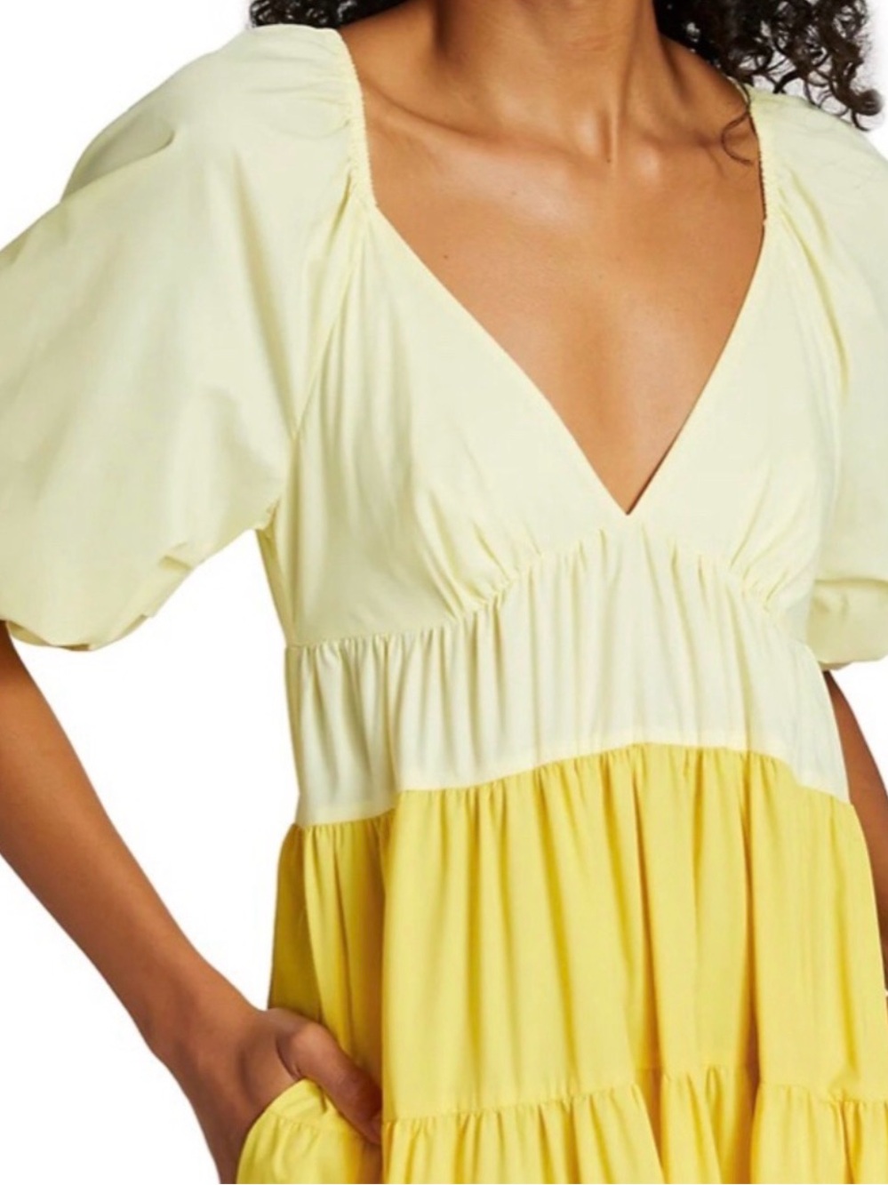 Staud Meadow Yellow Colorblock Dress